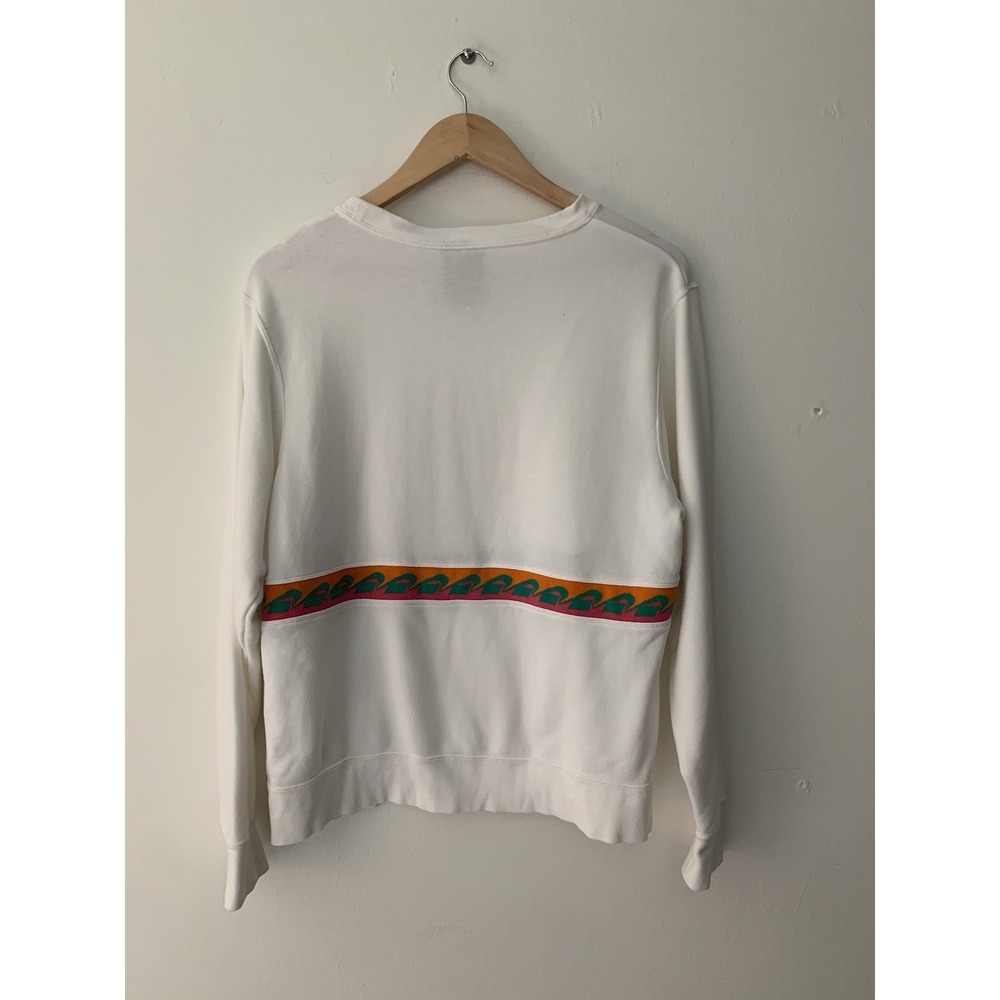 Nike Sportswear "Not A Sample" Crewneck Pullover White Colorful Band XS Oversize - Picture 5 of 9